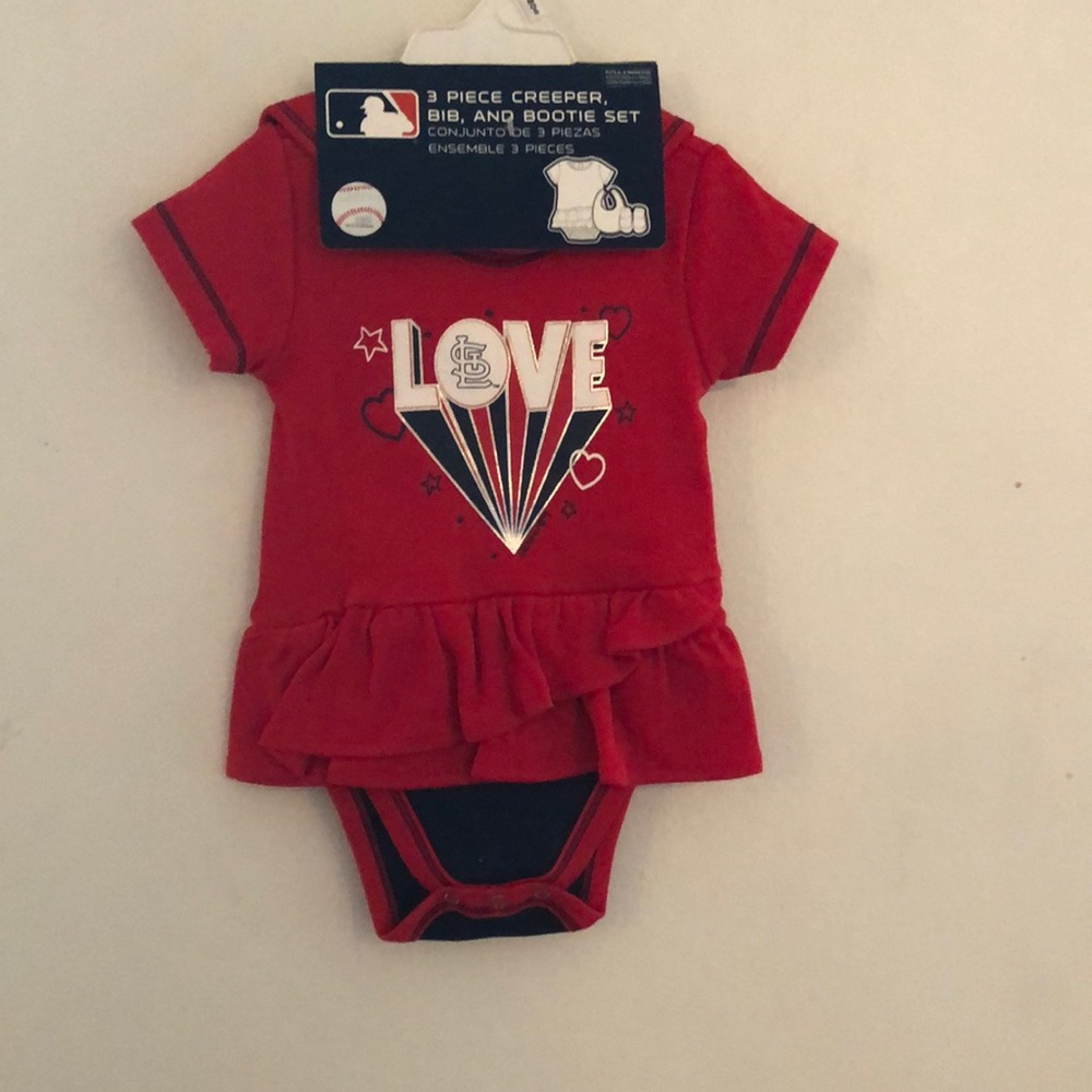 St. Louis Baby Girl Baseball Outfit 6-9M